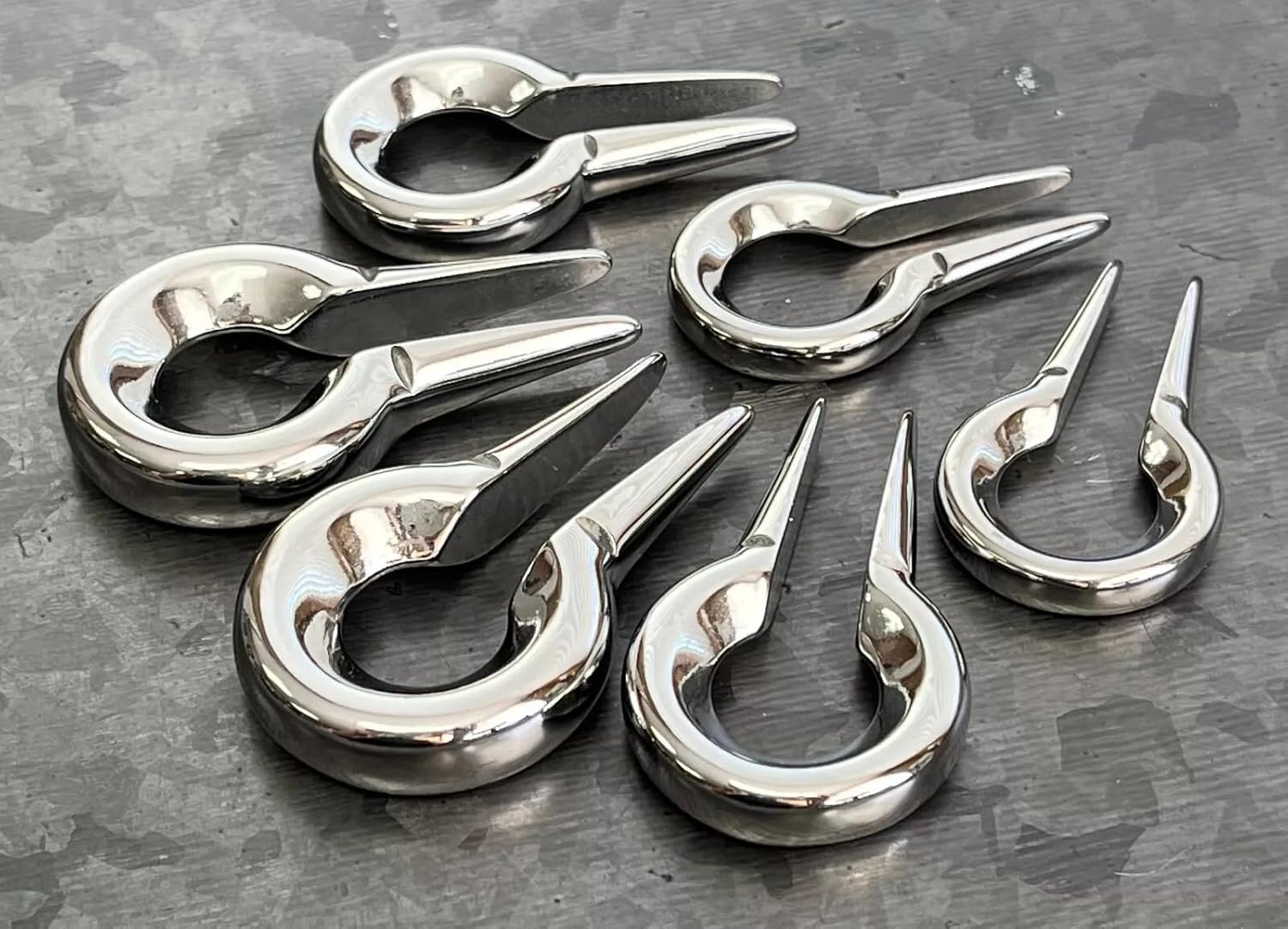 PAIR of Unique 316L Surgical Steel Keyhole Hanging Tapers - Plugs - Ear Weights - Body Jewelry