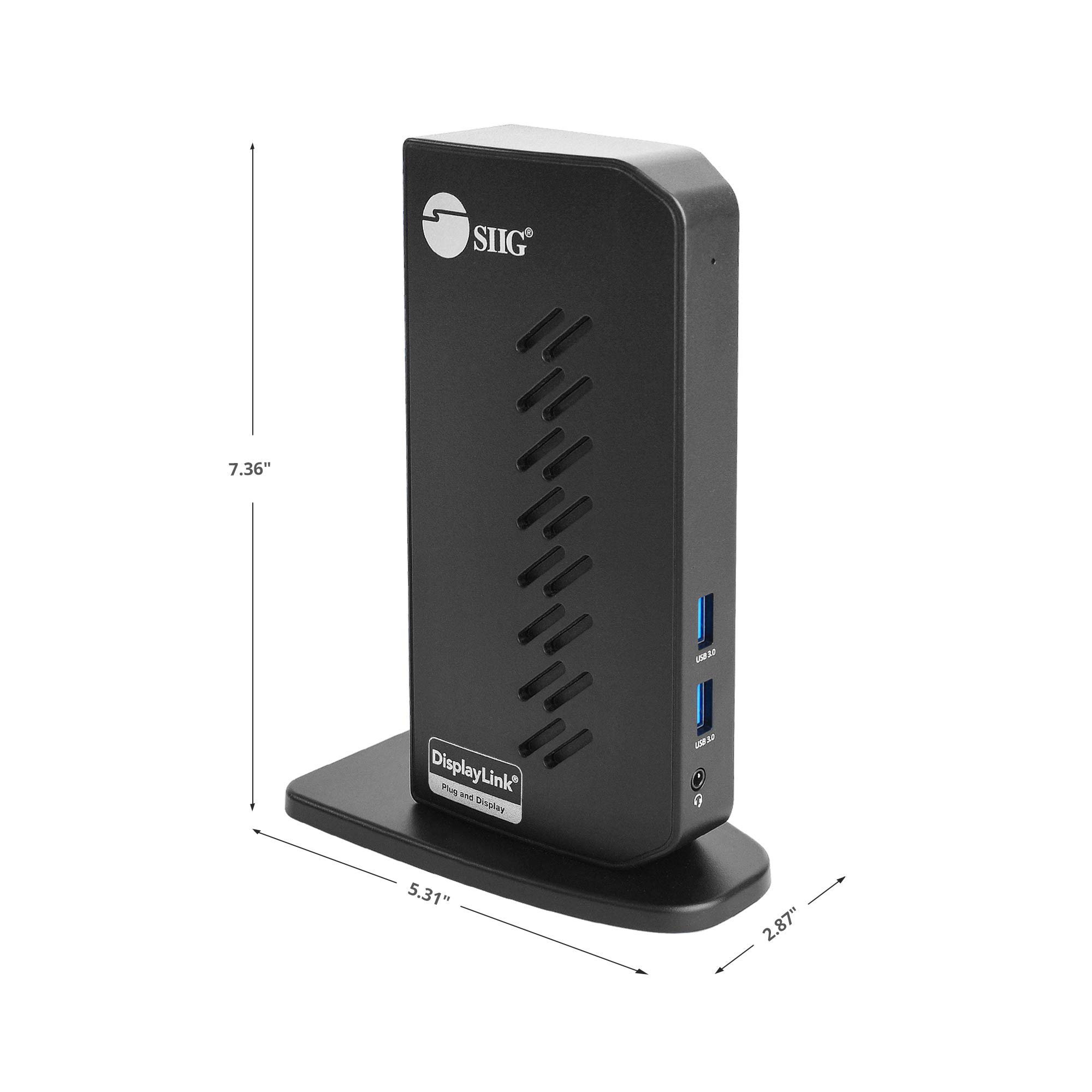 SIIG Estación de acoplamiento de video HDMI de doble cabezal 1080p, portátil USB 3.0, dos pantallas de 1080p, 2 puertos USB 3.0, 4 puertos USB 2.0, Gigabit Ethernet, auriculares de 3.5 mm, para