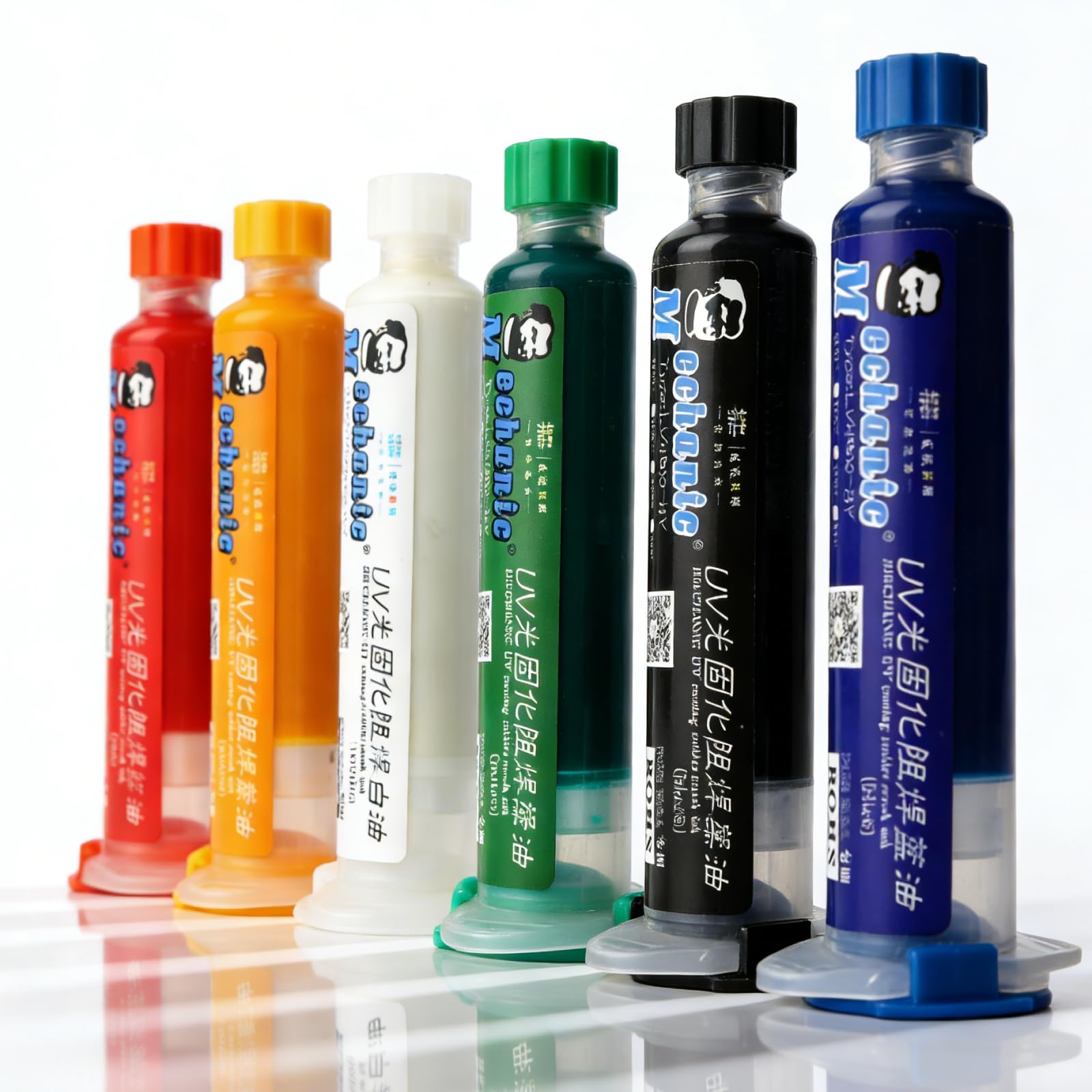 Inchiostro per Saldatura, 6PCS Inchiostro per Maschera per Saldatura a Polimerizzazione Luce UV, Pasta Saldante Bga Pcb Solder Resist Ink per Saldatura Elettrica Riparazione