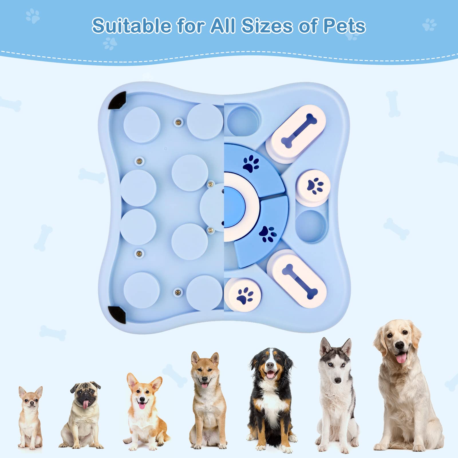 JOPHEK Giocattoli di Intelligenza per Cani, Treat Dispenser Giocattolo Interattivo per Cuccioli, Gatti, Cani di Piccola, Media e Grande Taglia IQ Training