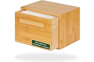 Lilithye Bamboo Box with Disposable Face Towels and Drawer
