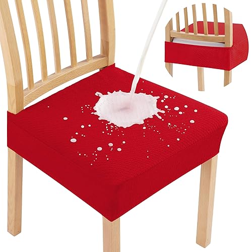Smiry Waterproof Seat Covers for Dining Room Chairs Set of