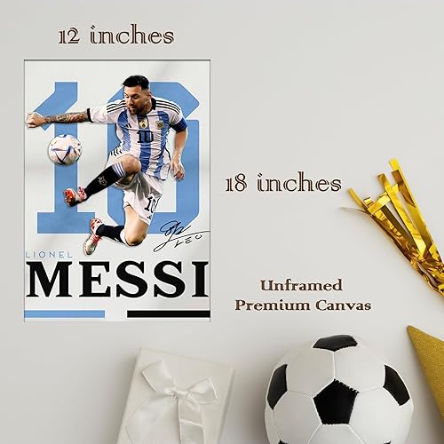Miniatura 3 de Yoqinsai Decoraciones de estrellas deportivas de fútbol para dormitorio, póster de lona de fútbol para hombres, regalos de fútbol para hombres, 12 x