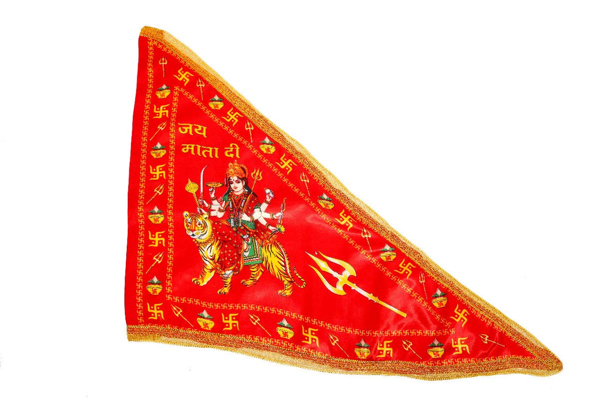 OMG Flag Jai MATA Di Flag Jhanda for MATA Ki Chowki Triangle Outdoor/indoor Flag Pack of 10 Flags - 17x24 inch (Very Small Size) (B08LBNDY3N) Amazon Price History, Amazon Price Tracker