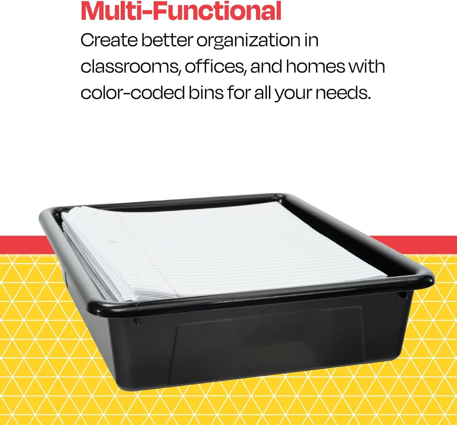 Storex Storage Tray, Letter Size, 10 x 13 x 3 Inches, Black (1 Tray only)