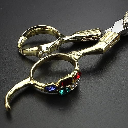 Miniatura 4 de SHARONDS Tijeras de peluquería profesional de 6 pulgadas, suministros de peluquería, troqueles de corte, juego de tijeras de pelo de diamante para