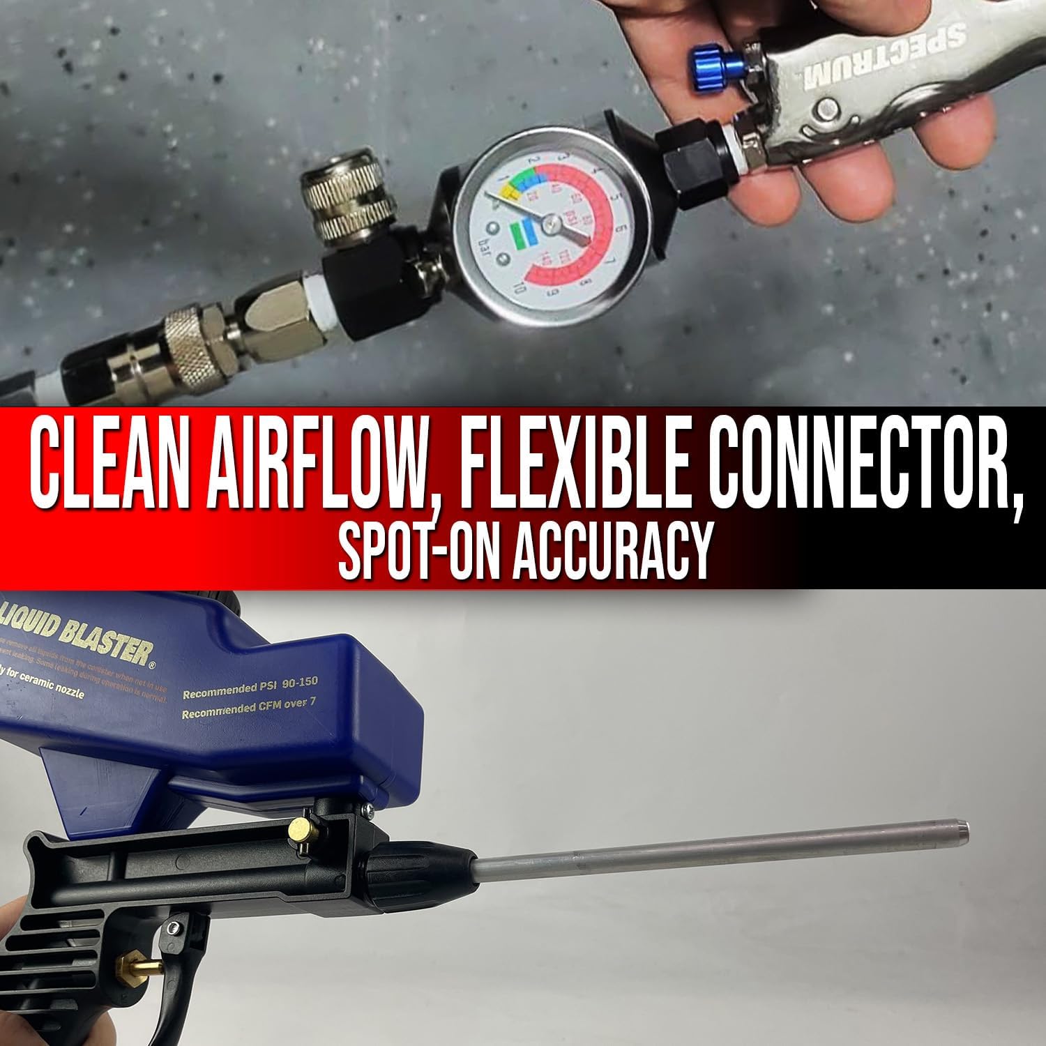 LE LEMATEC Sandblasting Essentials Bundle: Air Compressor Regulator, AS118 Sandblaster Accessory Kit, & Long Nozzle Attachment for Precise Media Blasting