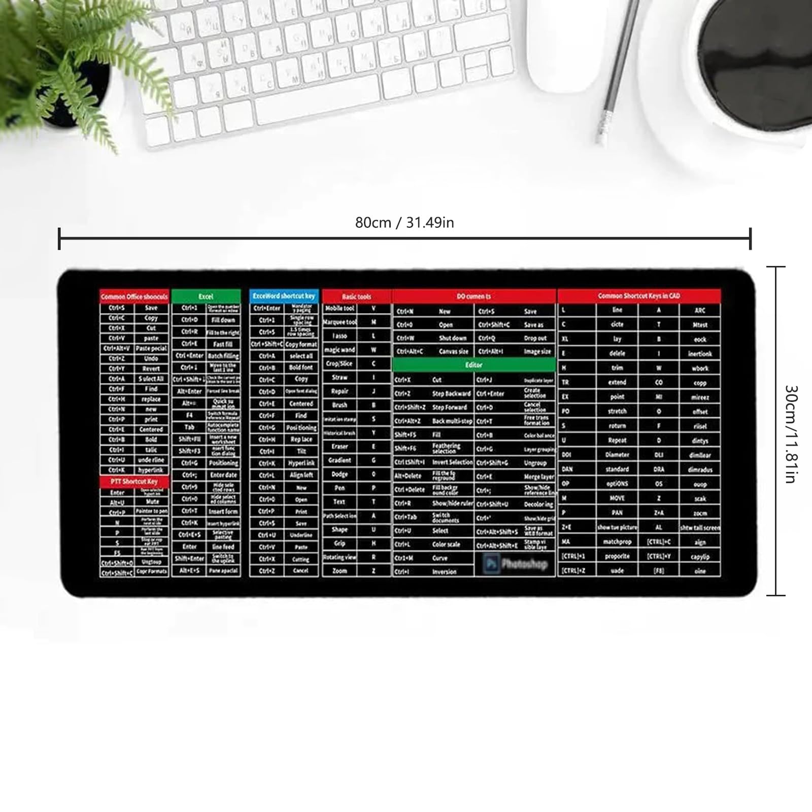 Java Keyboard Pad Large Mouse Pad For Desk Excovip Java Commands Shortcuts Mouse Pad ...
