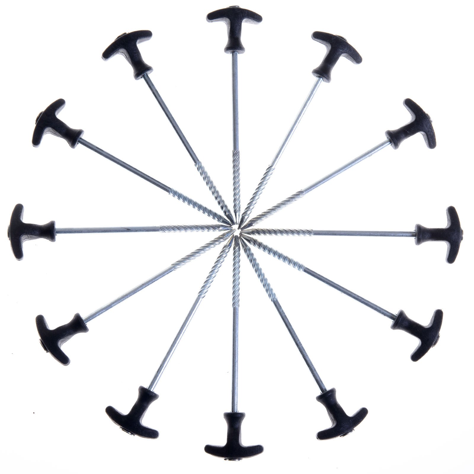 Piquets De Tente Qeedo Quick T-Pegs – Lot De 25, Acier, 20 Cm, Tête T, Pour Sols Durs Et Mous