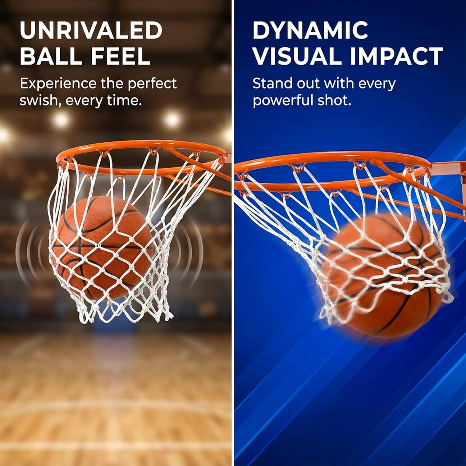 PSLER Basketball net Outdoor, Basketball Hoop net White Standard Basketball net Measures 22 inches and has 12 Loops, suitables for Indoor and Outdoor Professional Competition.