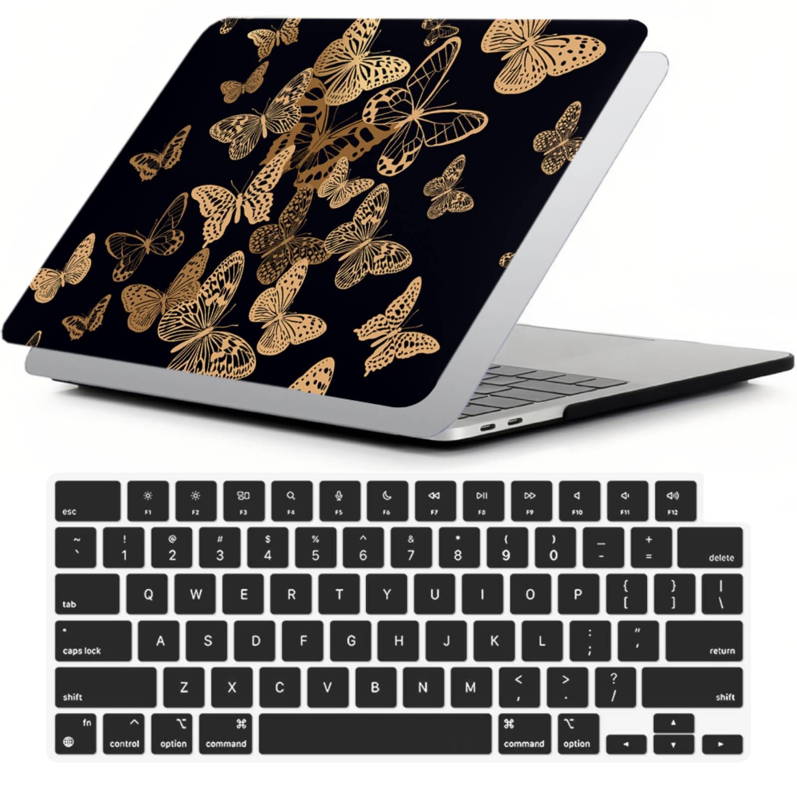 Carcasa MacBook Pro 13 Retina 2012-2015 A1502 A1425 con Protector Teclado Mariposa Dorada 8