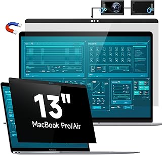 Magnetic Privacy Screen Protector Compatible with Apple MacBook Pro 13 Inch (2016-2022, M1/M2) & MacBook Air 13 in (2018-2021,M1),13.3 Inch Anti Spy Blue Light Glare Mac Laptop Privacy Filter