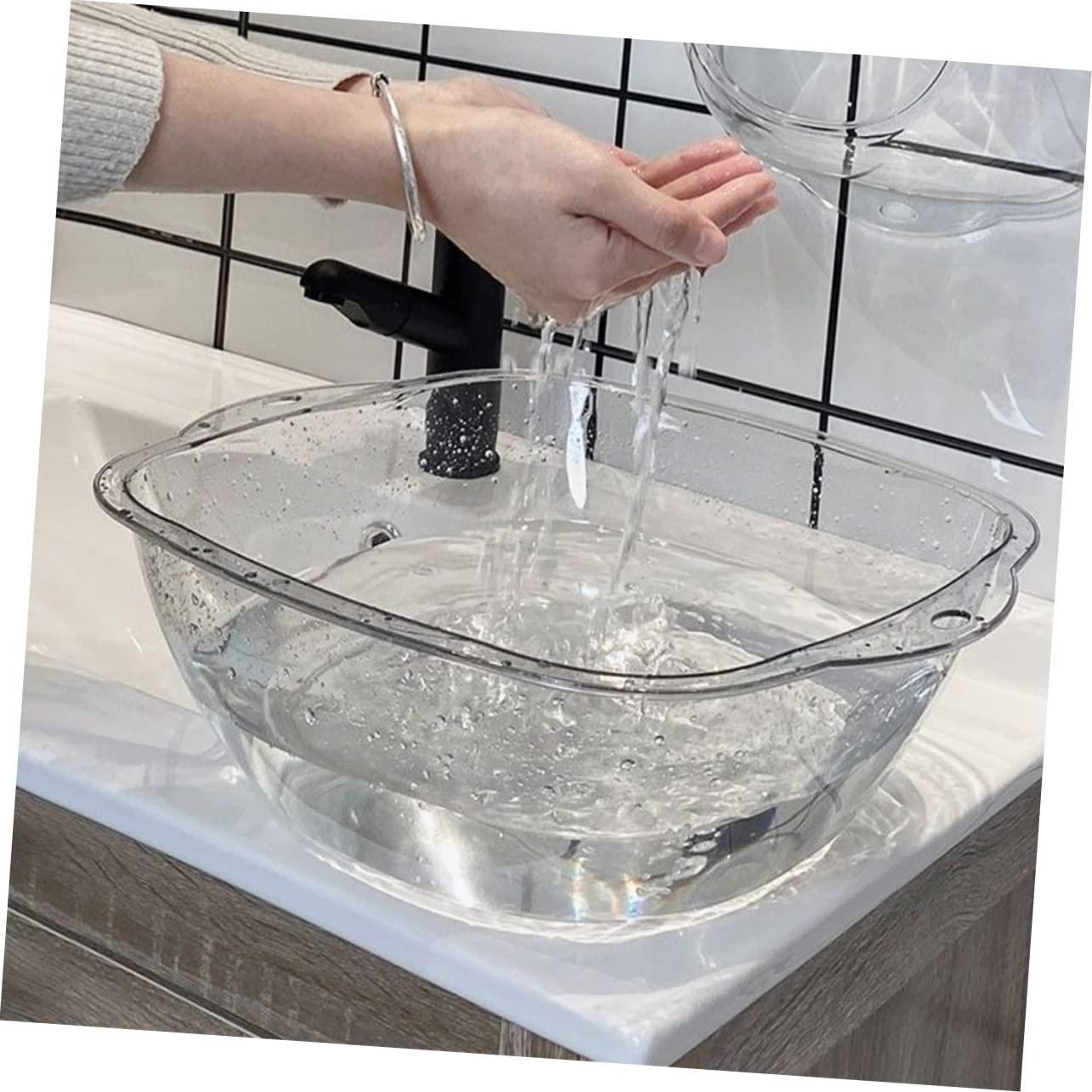 Ipetboom Multipurpose Plastic Washbasin Thickened Safe for Salon Hospital Elderly Care