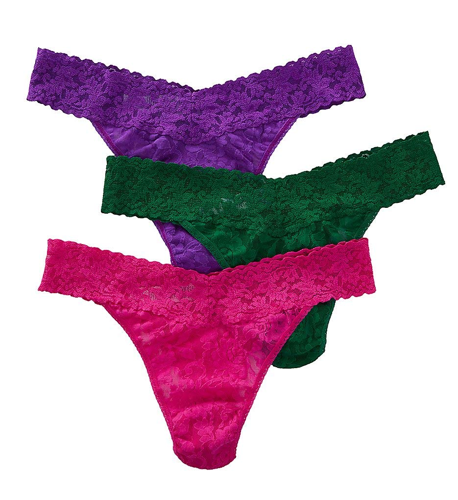Hanky Panky 3-PACK Signature Lace Original Rise Thong (48113PK) - All Black