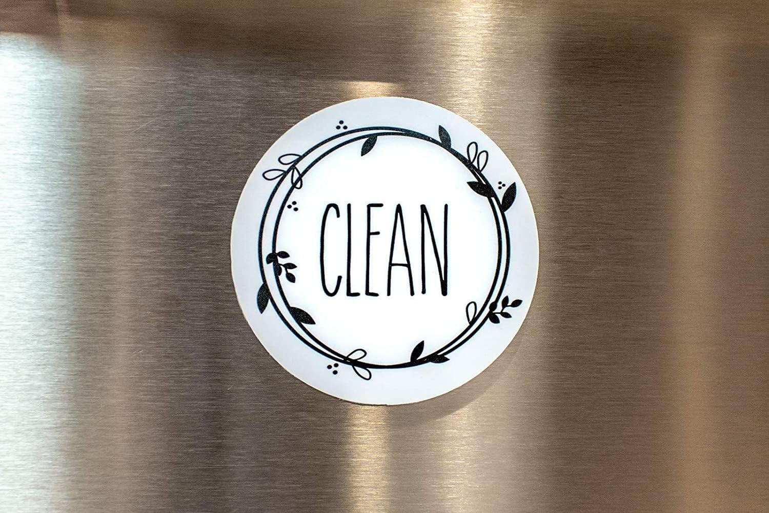 Rustic Farmhouse Dishwasher Magnet Clean Dirty Sign, Universal Double-Sided Magnet for Dishwasher or Refrigerator
