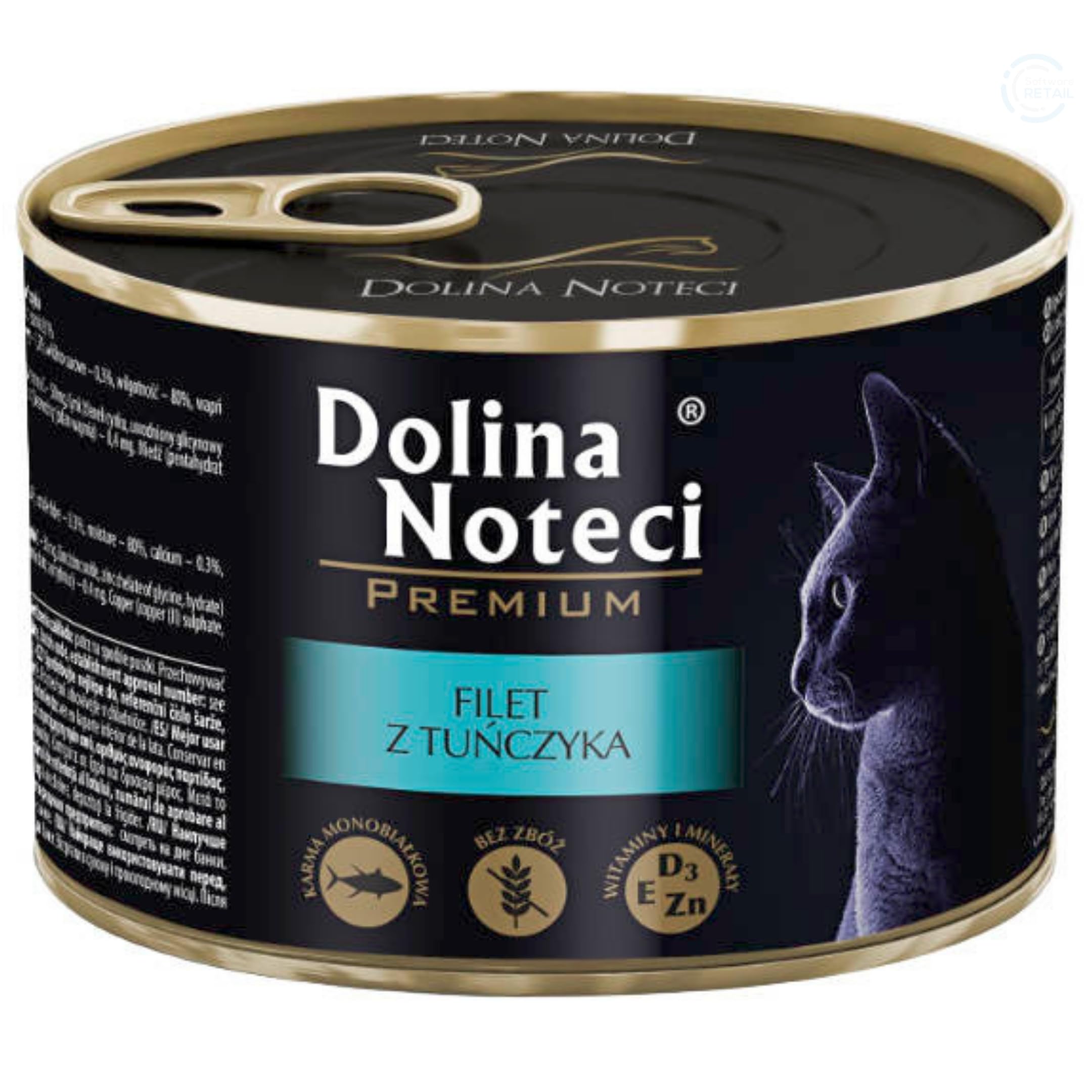 Dolina Noteci Premium Moist & Juicy Wholesome Grain-Free Cat Food - Natural Meat Recipes Enriched with Vitamins & Minerals for Happy, Healthy Cats! (Tuna Fillet, 185g)