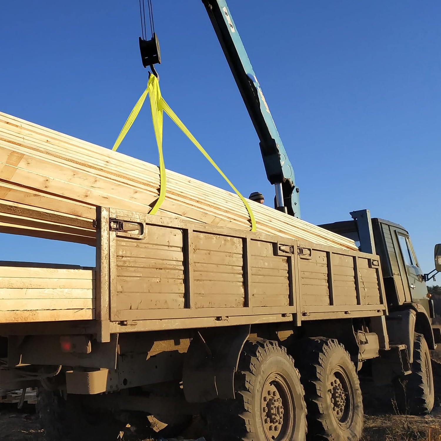 4 Pcs Lift Sling Straps Heavy Duty Web Slings Straps Polyester Nylon for Hoist Car Outdoor Using - Image 6