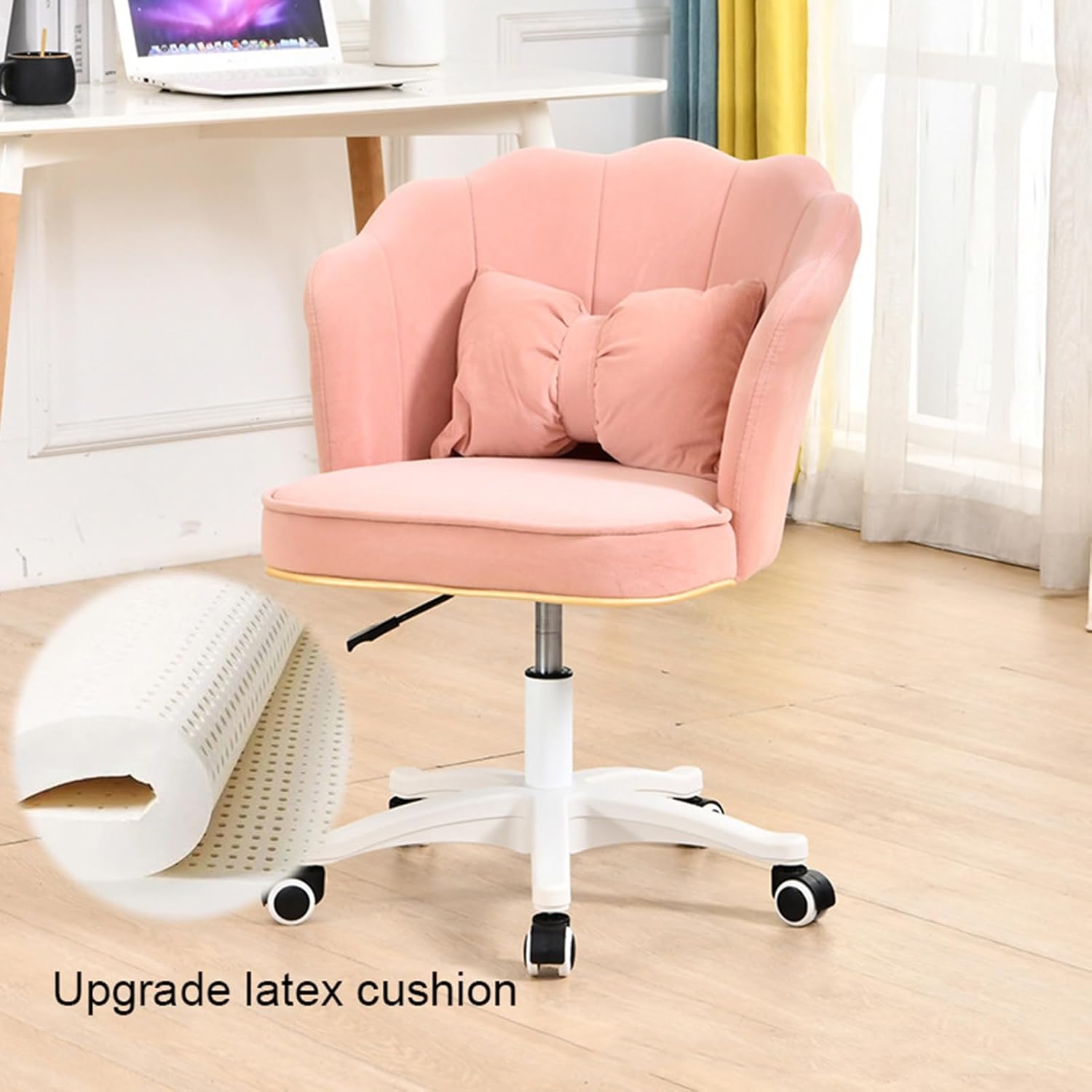 Swivel Kids Chair with Wheels-Candy Chair Cute Kids Desk Chair Faux Leather Soft Cushion Height Adjustable 360-Degree Swivel Rolling Stool Drafting Work SPA Salon Bar Cafe Home Office Stool P
