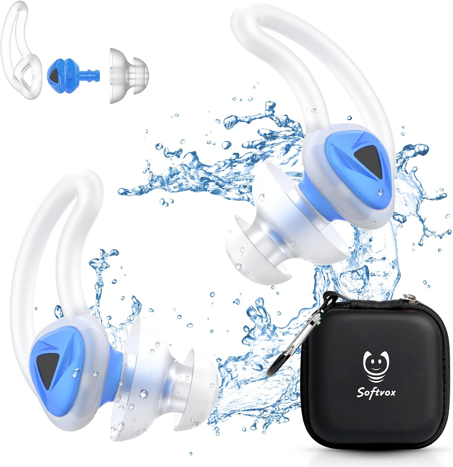 Swimming Ear Plugs, Swimmers Earplugs for Adults Men Women