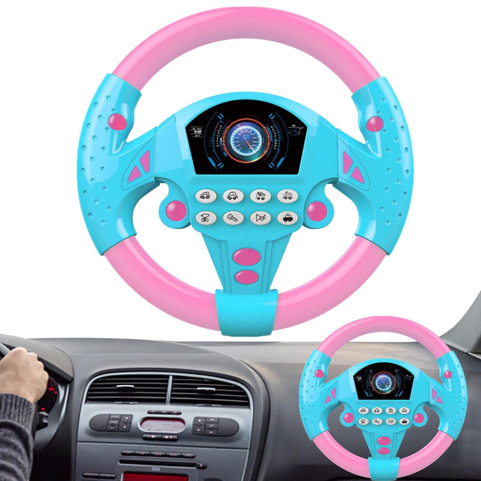 Tklwpai Steering Wheel Toy, Kids Interactive Driving Toy, Simulation Steering Wheel With Multiple Buttons, Pretend Driving Learning Educational Toys For 3+ Year Old