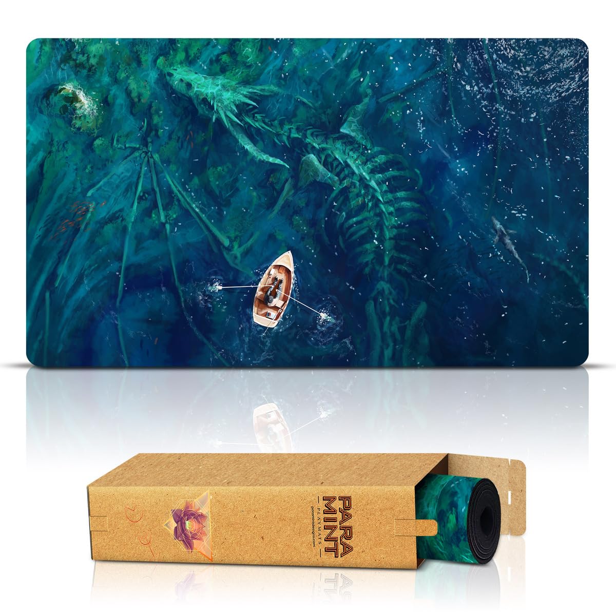 Paramint Dragon Bones (Stitched) - MTG Playmat - Dragon Playmat - Compatible with Magic The Gathering Playmat - Play MTG, YuGiOh, TCG - Original Play