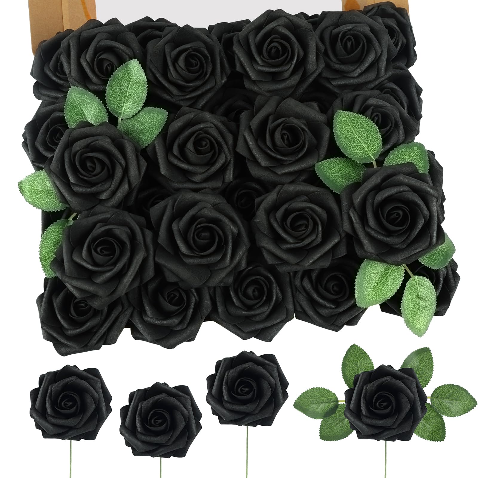 10 fiori artificiali di loto nero, 38,1 cm a stelo singolo fiori finti bouquet da sposa realistico fiore floreale centrotavola da tavolo