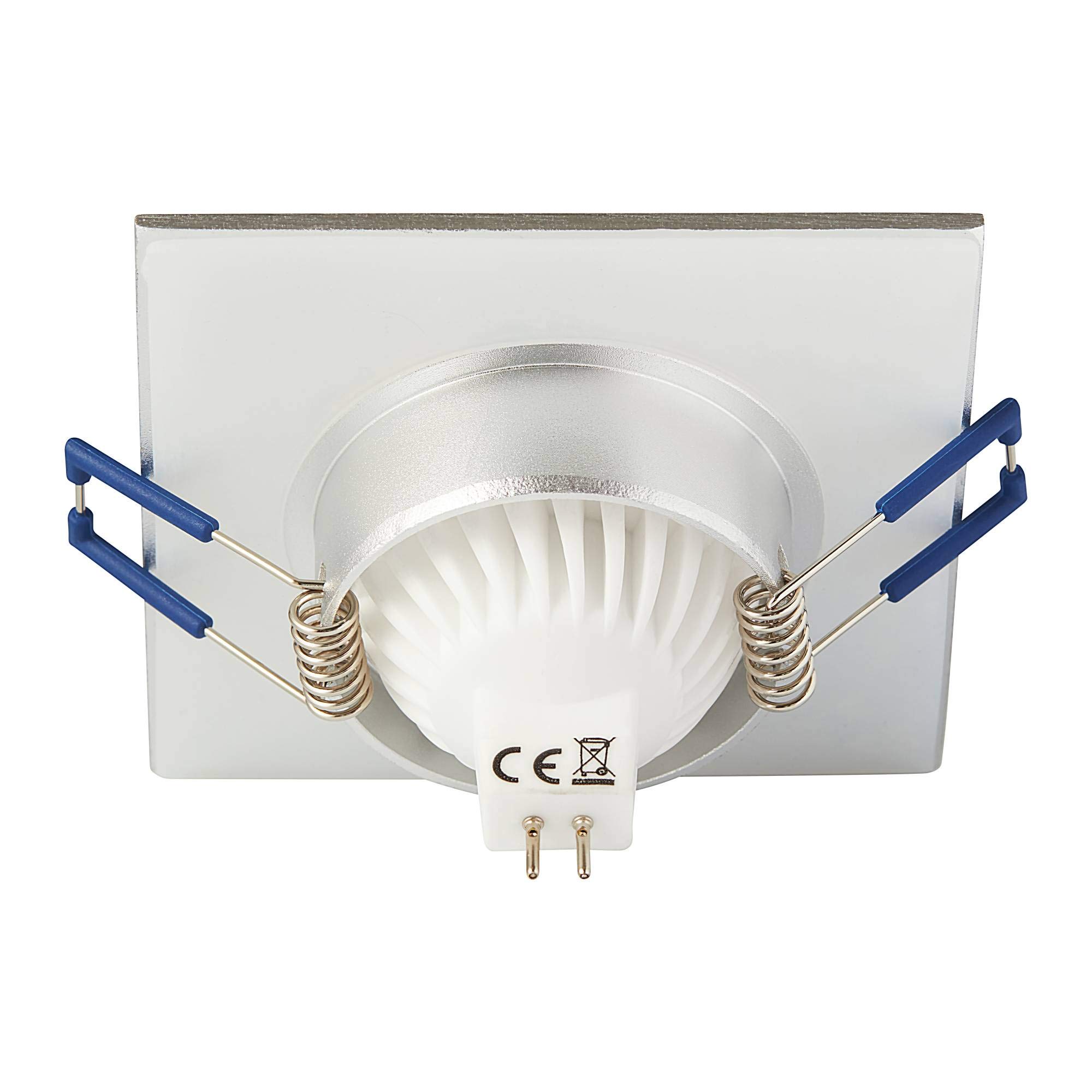 10x LED Einbaustrahler Set 7 Watt neutralweiß IP44 eckig Edelstahl gebürstet 12V - MR16 Einbau-Spot für Bad oder Außen - Deckenleuchte 60-70mm Decken-Strahler Feuchtraum Dusche