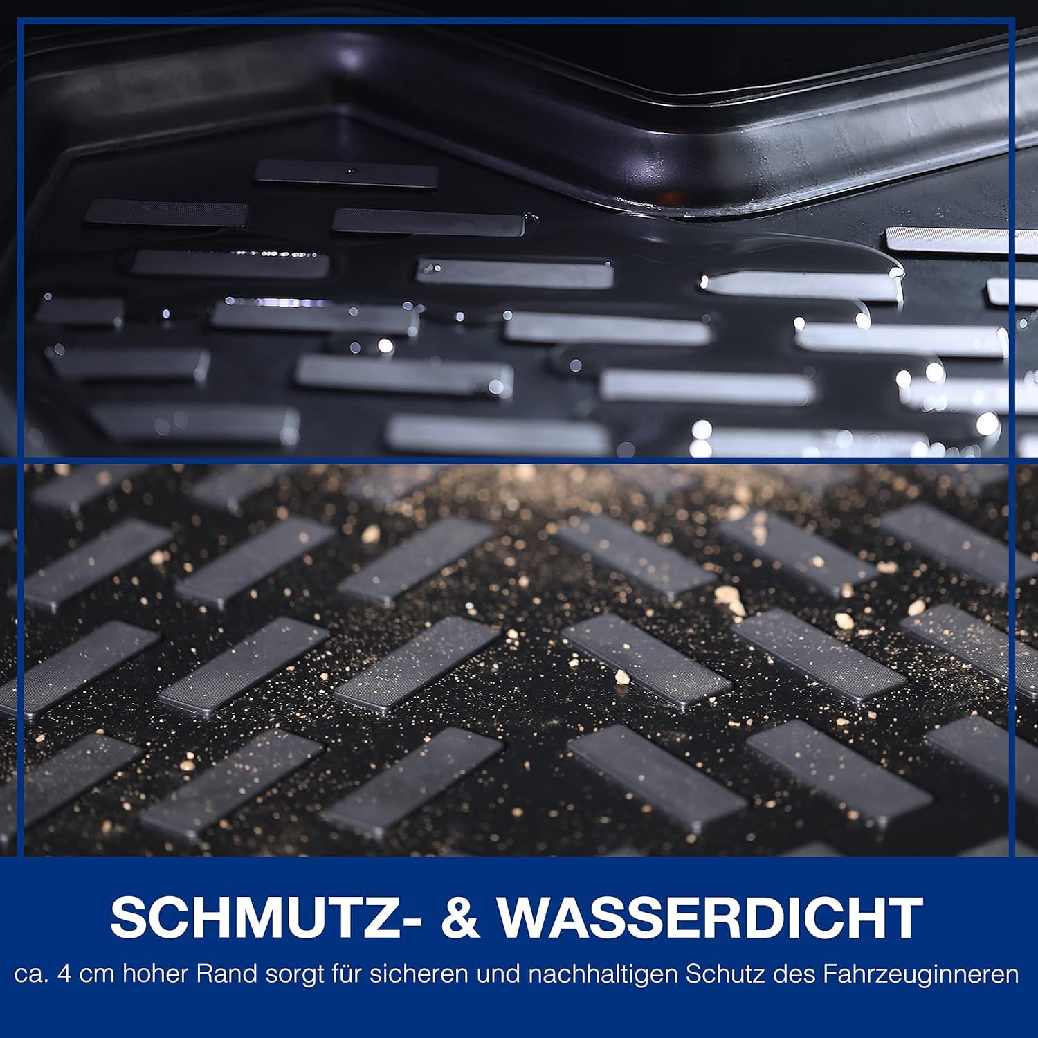 ELMASLINE 3D Gummimatten & Kofferraumwanne Set für Citroen C3 (2024-2026) Benziner | Standard Ladeboden | Zubehör Fußmatten Kofferraummatte