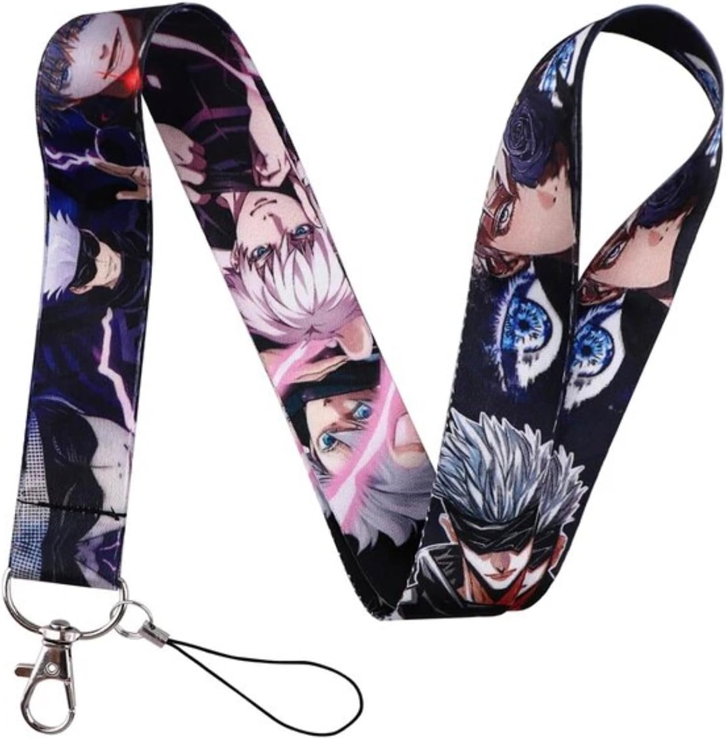 Satoru Gojo Kaisen Anime Manga 17.7" Neck Lanyard Keychain Holder ID Badge Mobile Phone Pin Strap