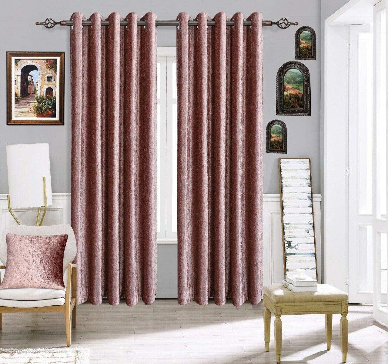 Par Cortinas Contemporaneas UK Cortinas De Terciopelo Triturado Listas Para Colgar - Forradas, Con Ojales, Estilo Contemporáneo, Para Dormitorio O Sala Cortinas Forradas Lujo Dormitorio