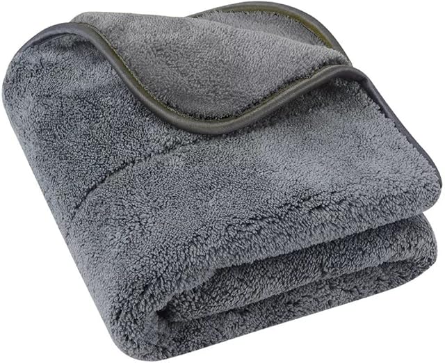 microfiber car cleaning cloth microfibre towel upgraded 1200gsm ultra -thick car drying towel microfiber cloth for car and home polishing washing and detailing 16x16 (grey)(40x40cm) |(1 pack)