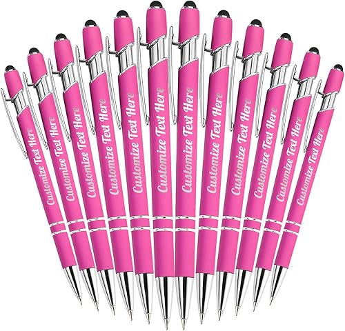 Miniatura 90 de Hasta 500 bolígrafos personalizados a granel con logotipo de mensaje de nombre comercial, bolígrafos grabados personalizados con lápiz óptico