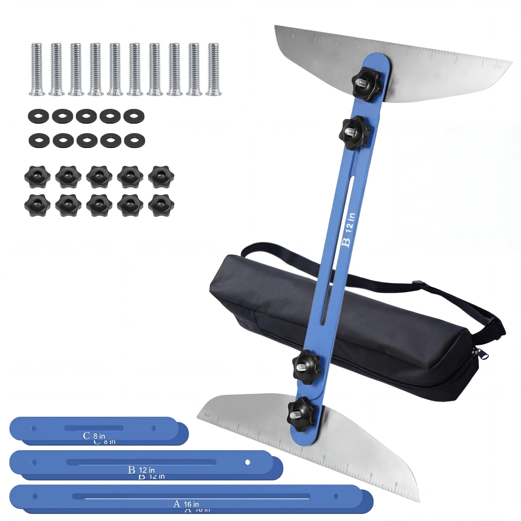 Stair Tread Template Tool, Stair Tread Tool Jig, Stair Measuring Tool, Adjustable Stair Tread Gauge Shelf Scribe Layout Tool for Stairs, Risers and