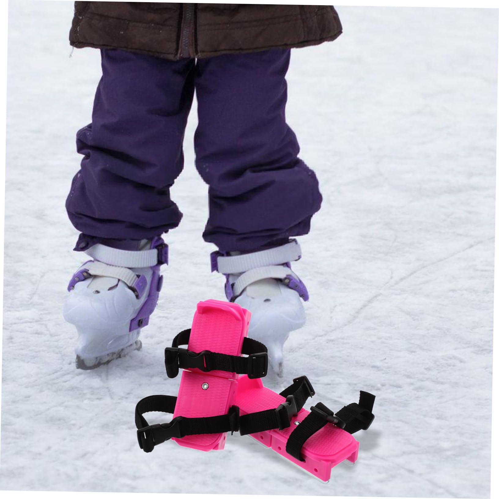 Hemobllo Pattini da Ghiaccio Regolabili per Ragazzi Rosa, Design Facile Sicurezza Migliorata, Materiali Pp e Metallo, per Sport Invernali e Sci