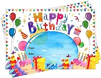 Vista 11 de D24TIME 36 piezas de certificados de feliz cumpleaños, regalos para niños y estudiantes de profesores, acuarela, aula, certificados de cumpleaños