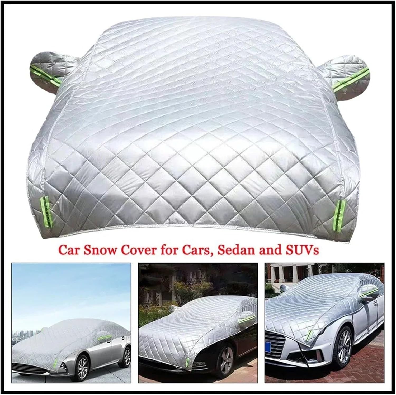 Snow Protection for Cars 1PC All-Weather Half Car Body Cover Dustproof UV Snow Resistant for Sedans Protects Windshield and Roof(SUV)