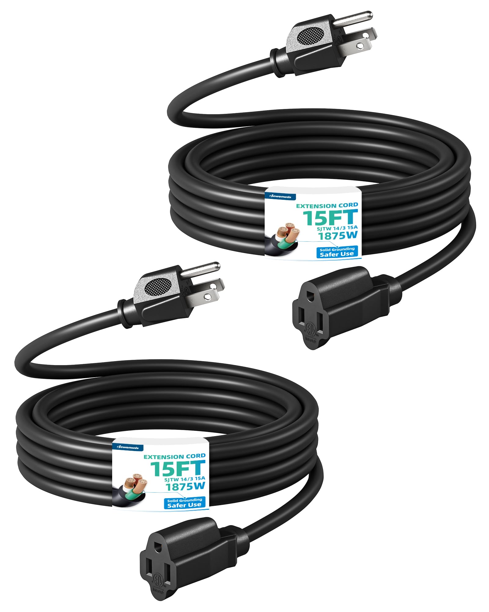 Amazon.com: DEWENWILS 2Pack 15FT 15A Outdoor Extension Cord 14/3