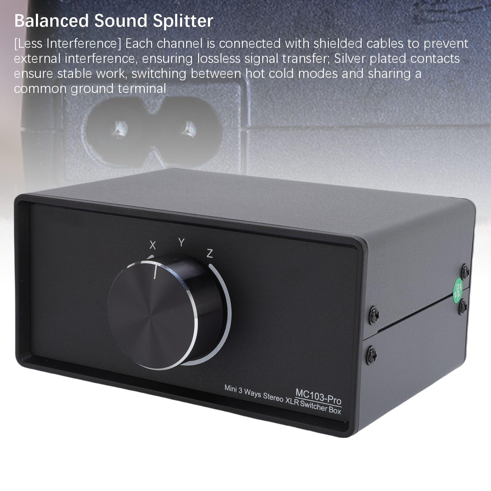 Splitter Acustico Passivo Stereo a 3 Vie, Lega di Alluminio, Interferenze Minime e Struttura Robusta per Appassionati di Musica e Confronti Audio