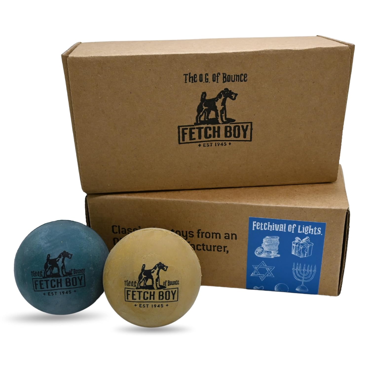 Fetch Boy The O G of Bounce Solid Sponge Rubber Dog Ball Hanukkah Dog Toy Made in USA