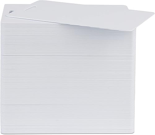 Miniatura 7 de Paquete de 100 tarjetas blancas de PVC con ranura perforadora en el lado corto, calidad gráfica, tamaño estándar CR80