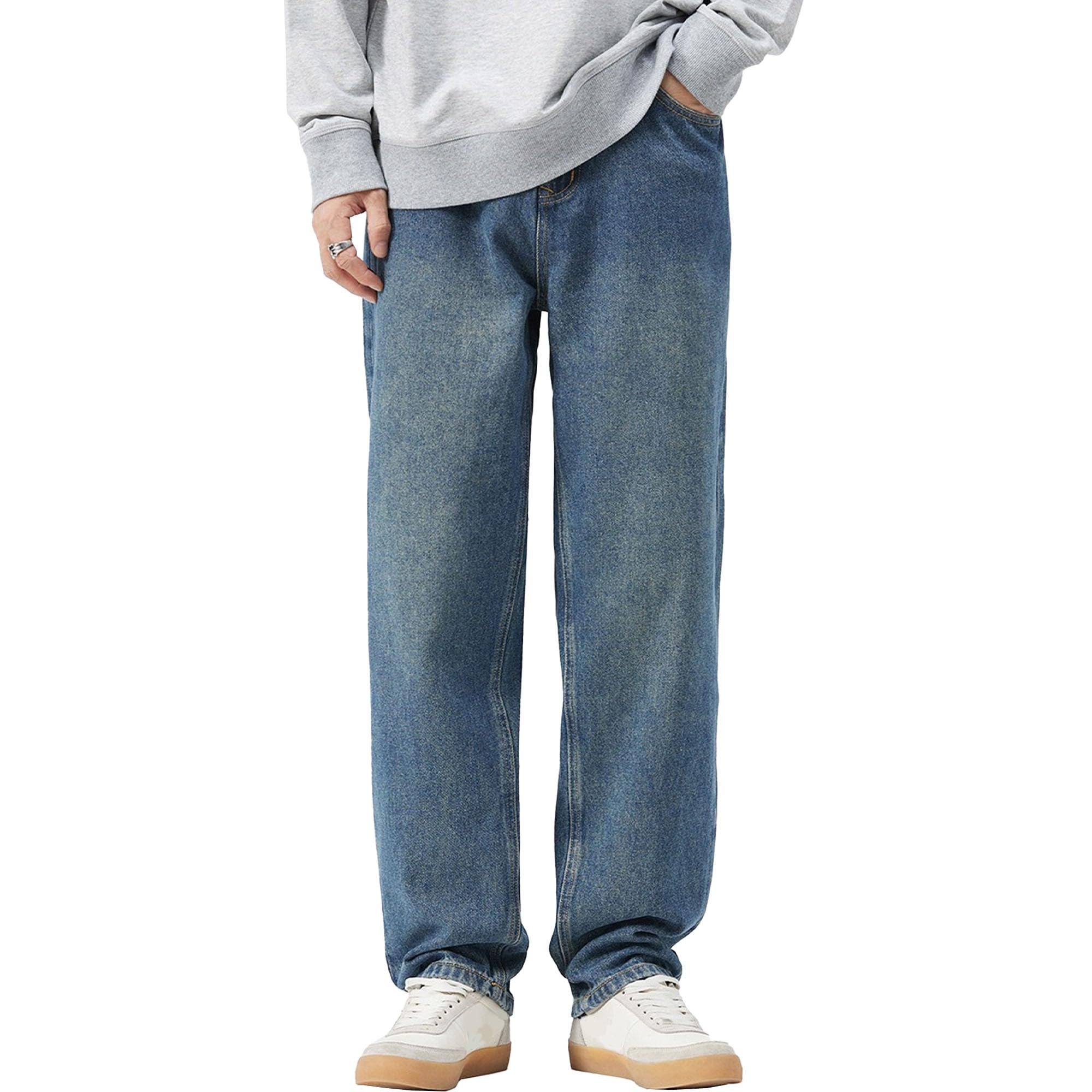 Męskie spodnie hip-hopowe typu skater carpenter Y2K Streetwear vintage spodnie z szerokimi nogawkami gładkie spodnie dżinsowe dla mężczyzn