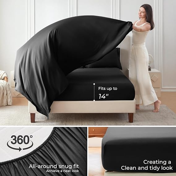 Sasttie Twin Comforter Set 7-Piece, All-Season Bed in a Bag, Wine & Black