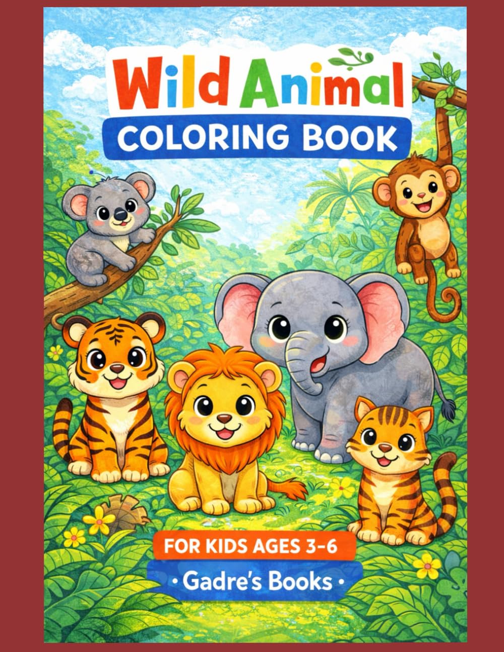 Adorable animal coloring book for kids: Fun and Easy Farm, Forest & Jungle Animals for Kids Ages 3–6 | Big Simple Designs with Bold Lines for Toddlers & Preschoolers