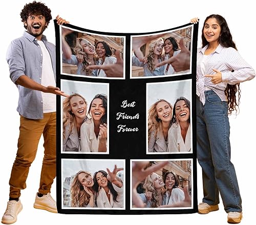 Miniatura 7 de FnprtMo Manta personalizada, manta de 6 fotos con imagen personalizada, manta para fotos, regalos para hombres, mujeres, niñas y niños