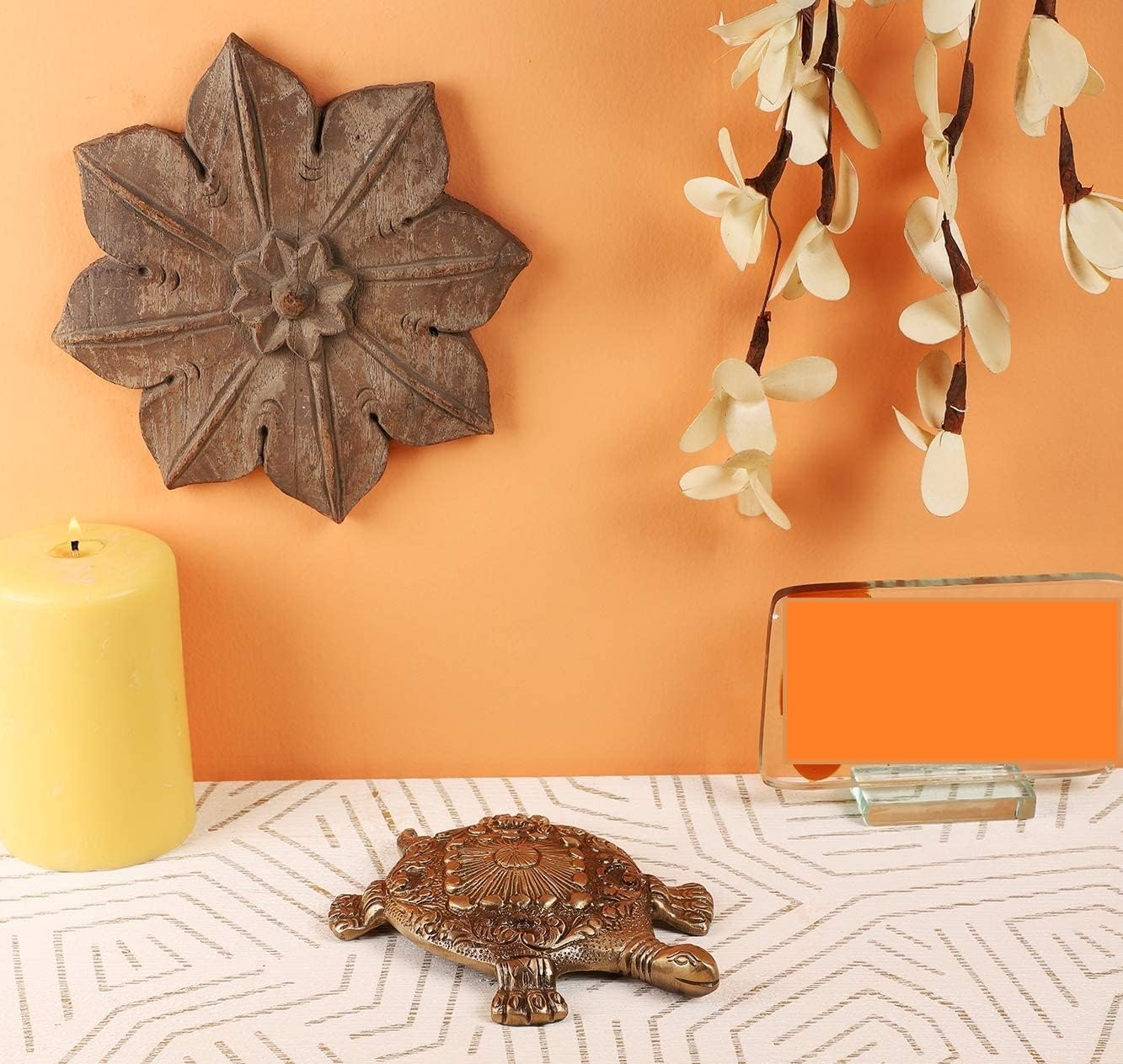 Brass Feng Shui Tortoise, Standard, Antique Brown, 1 Piece.