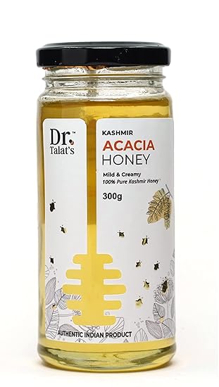 DR. TALAT'S Premium Kashmir 100% Pure and Unprocessed Original Kashmir Honey - 300 Gram (White Honey)