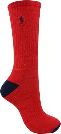 POLO RALPH LAUREN mens Athletic Performance Cotton Ankle Socks - 6 Pair Pack - Moisture Wicking Mesh