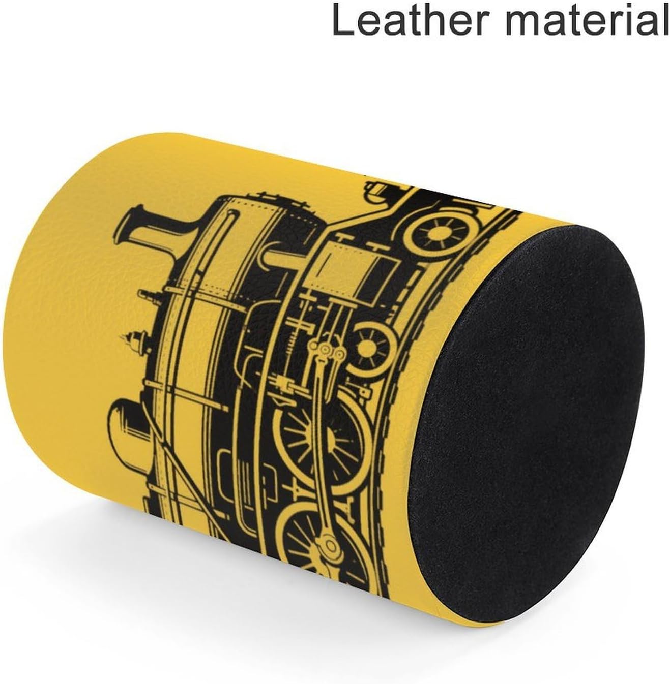 Round Yellow Steam Train Pen Holder for Desk Storage Remote Brush image 4