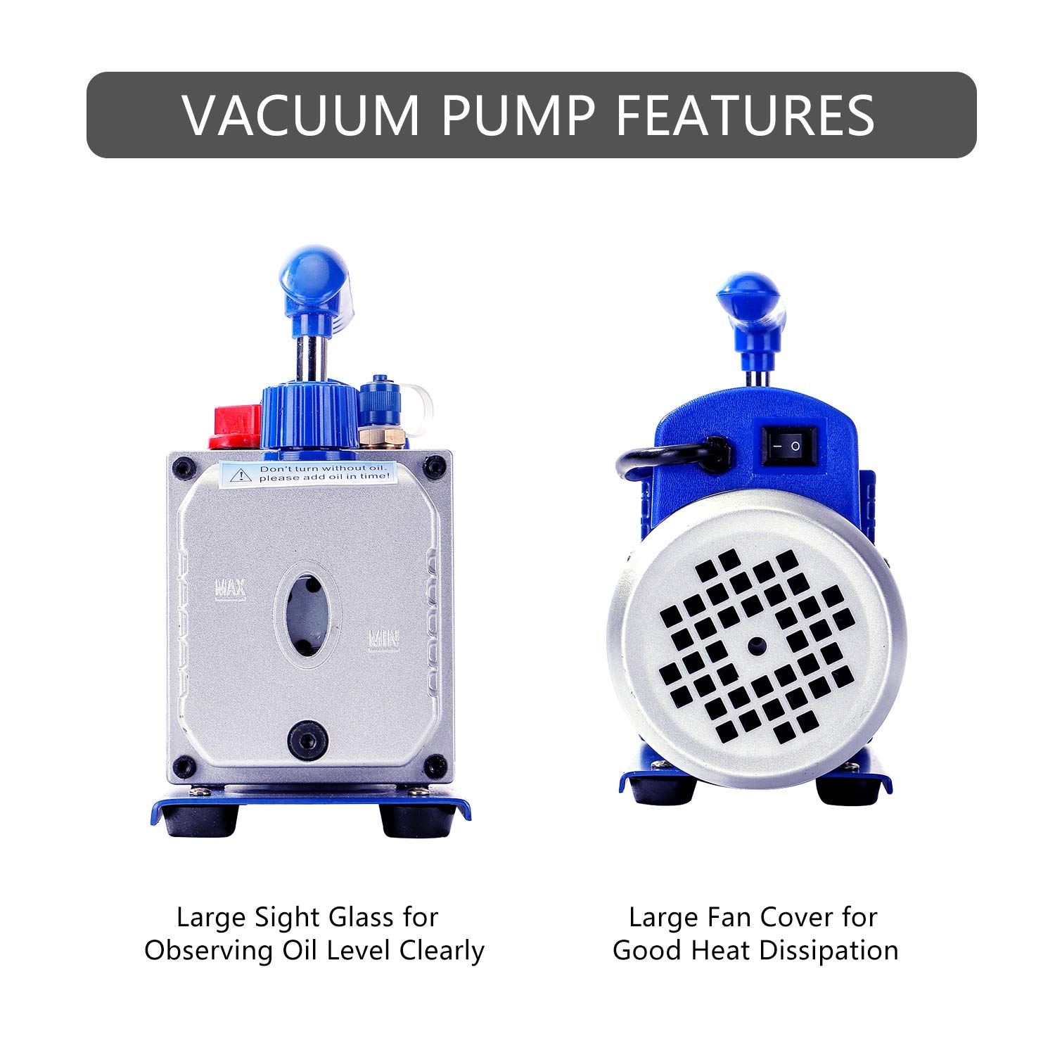 Buy P PBAUTOS 3CFM 1/4HP SingleStage Rotary Vane AC Vacuum Pump HVAC