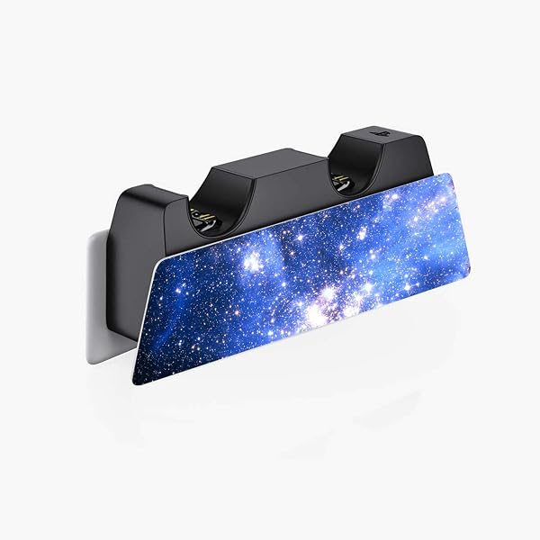playvital Blue Galaxy Full Set Skin Decal for ps5 Console Disc Edition,Sticker Vinyl Decal Cover for ps5 Controller & Charging Station & Headset & Media Remote - 4